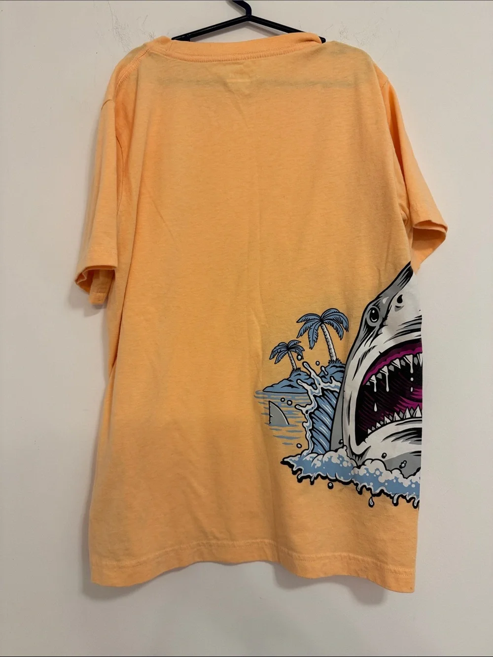 Hurley Orange Graphic Shark Tee with Palm Detail